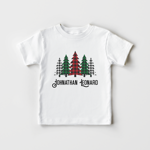 Personalized Tree Toddler Shirt - Buffalo Plaid Tree Kids Shirt