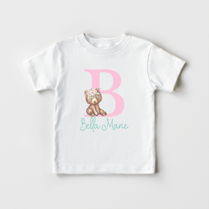 Personalized Bear Name Girls Toddler Shirt - Cute Animal Kids Shirt