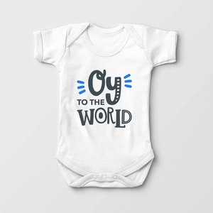 Oy To The World Baby Onesie - Cute Hanukkah Onesie