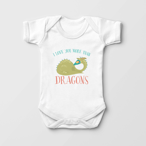 I Love You More Than Dragons - Cute Valentines Baby Onesie