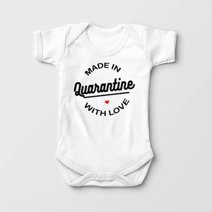 Made With Love In Quarantine Baby Onesies - Cute Covid Pregnancy Announcement Baby Onesie