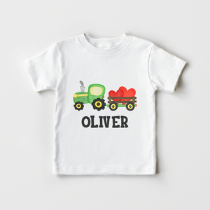 Personalized Tractor Toddler Shirt - Valentines Day Kids Shirt