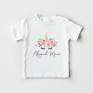 Personalized Boho Unicorn Toddler Shirt - Cute Unicorn Name Kids Shirt
