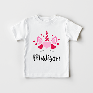 Personalized Unicorn Toddler Shirt - Cute Valentines Day