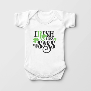 Irish Lass Full Of Sass Baby Girl Onesie - Funny St Patrick's Day Onesie