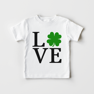 Love Shamrock Kids Shirt - Cute St Patricks Day Toddler Shirt