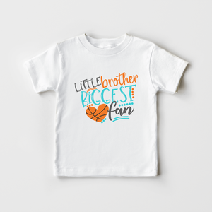 Little Brother Biggest Fan Shirt - Basketball Sibling Toddler Shirt