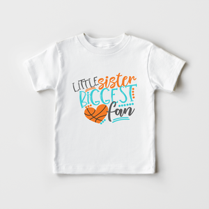 Little Sister Biggest Fan Shirt - Basketball Sibling Toddler Shirt