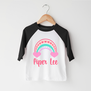 Personalized Rainbow Girls Toddler Shirt - Cute Name Kids Shirt