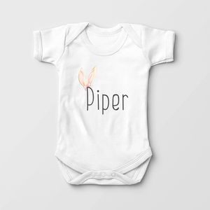 Personalized Easter Baby Girl Onesie - Cute Bunny Ears Name