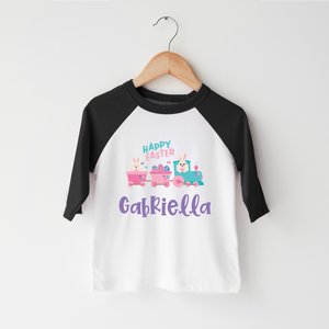 Personalized Easter Train Girls Toddler Shirt - Cute