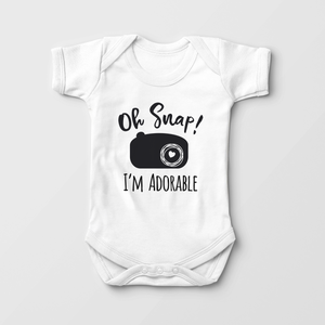 Oh Snap! I'M Adorable Baby Onesie - Cute Camera Onesie