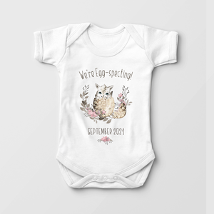 Personalized We're Eggspecting Baby Onesie - Announcement