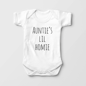 Auntie's Lil Homie Baby Onesie - Funny Aunt Bodysuit