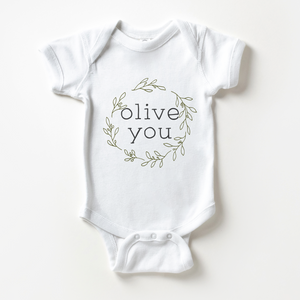 Olive You Baby Onesie - Cute Food Pun