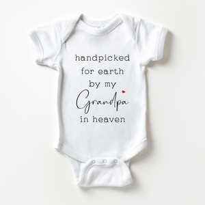 Handpicked For Earth By My Grandpa In Heaven Baby Onesie - Cute Memorial Onesie