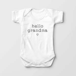 Hello Grandma Baby Onesie - Cute Pregnancy Announcement