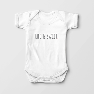 Life Is Sweet Baby Girl Onesie - Cute Modern Bodysuit