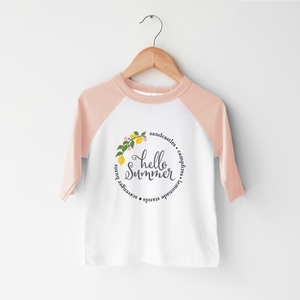 Hello Summer Kids Shirt - Cute Lemon Toddler Shirt