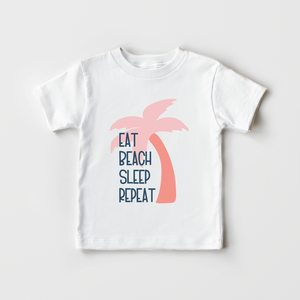 Eat Sleep Beach Repeat Kids Shirt - Summer Toddler Girl Shirt