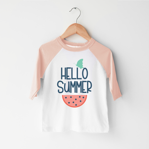 Hello Summer Kids Shirt -  Cute Watermelon Toddler Shirt