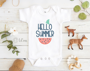 Hello Summer Baby Onesie - Cute Watermelon Bodysuit