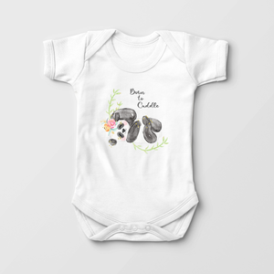 Born To Cuddle Baby Onesie - Cute Panda Bodysuit