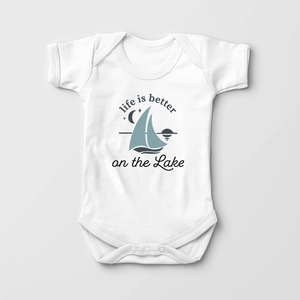 Life is Better on the Lake Baby Onesie - Cute Sailboat Bodysuit