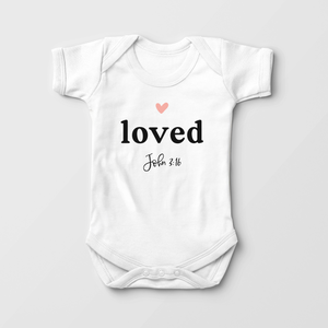 Loved John 3:16 Baby Onesie - Cute Religious Bodysuit