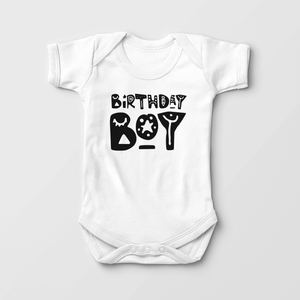 Birthday Boy Baby Onesie - Modern Birthday Boy Bodysuit
