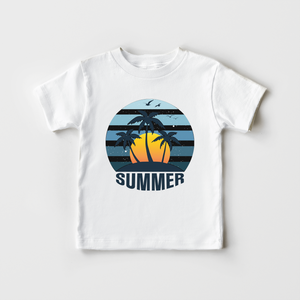 Summer Sunset Kids Shirt - Cute Beach Vibes Toddler Shirt