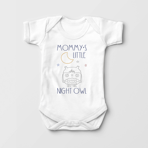 Mommy's Little Night Owl Baby Onesie - Cute Animal Bodysuit
