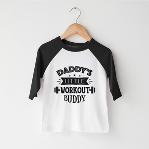 Daddy's Workout Buddy Kids Shirt - Cute Fathers Day Toddler Shirt