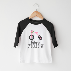Future Cycologist Girls Kids Shirt - Cute Biking Toddler Shirt