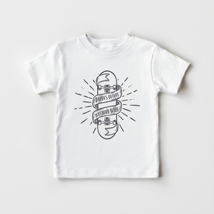 Daddy's Future Skateboard Buddy Kids Shirt - Cute Skateboard Toddler Shirt