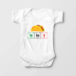 Periodic Table Taco Baby Onesie - Cute Mexican Bodysuit
