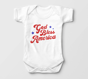 God Bless America Baby Onesie - Cute Fourth of July Bodysuit