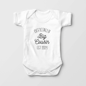 Officially Big Cousin Baby Onesie - Personalized Cousin Announcement Bodysuit
