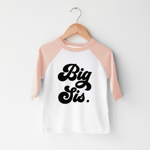 Big Sis Kids Shirt - Cute Retro Big Sister Toddler Shirt