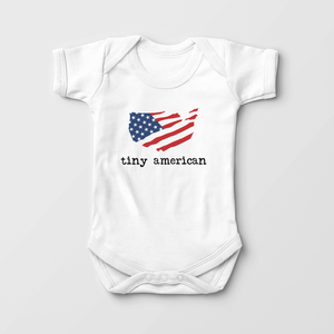 Tiny American Baby Onesie - Cute Patriotic America Bodysuit