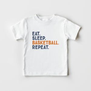 Eat Sleep Basketball Repeat Kids Shirt - Funny Basketball Toddler Shirt