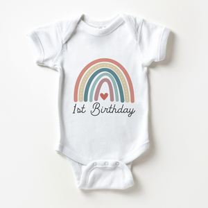 Rainbow First Birthday Baby Onesie - Cute 1st Birthday Girl Bodysuit