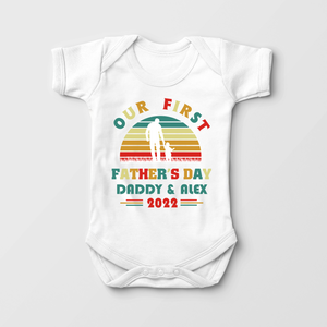 Our First Father's Day Baby Onesie - Cute Personalized Father's Day Bodysuit