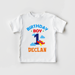 Personalized Airplane Birthday Boy Kids Shirt - Cute 1st Birthday Toddler Shirt