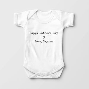 Personalized Happy Father's Day Baby Onesie - Custom Father's Day Gift - Cute Father's Day Onesie