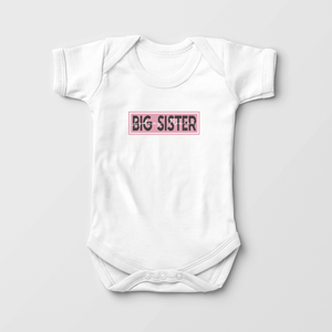 Personalized Big Sister Baby Onesie - Modern Big Sister Bodysuit