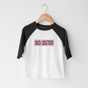 Personalized Big Sister Kids Shirt - Modern Big Sister Toddler Shirt