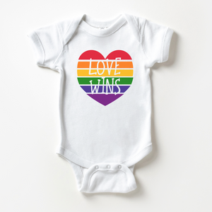 Rainbow Heart Baby Onesie - Cute Love Wins Bodysuit - LGBT Pride