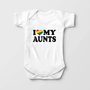I Love My Aunts Onesie - Cute Pride Rainbow Baby Bodysuit