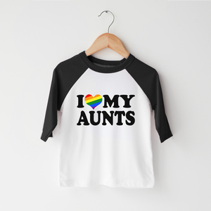 I Love My Aunts Kids Shirt - Pride Rainbow Toddler Shirt